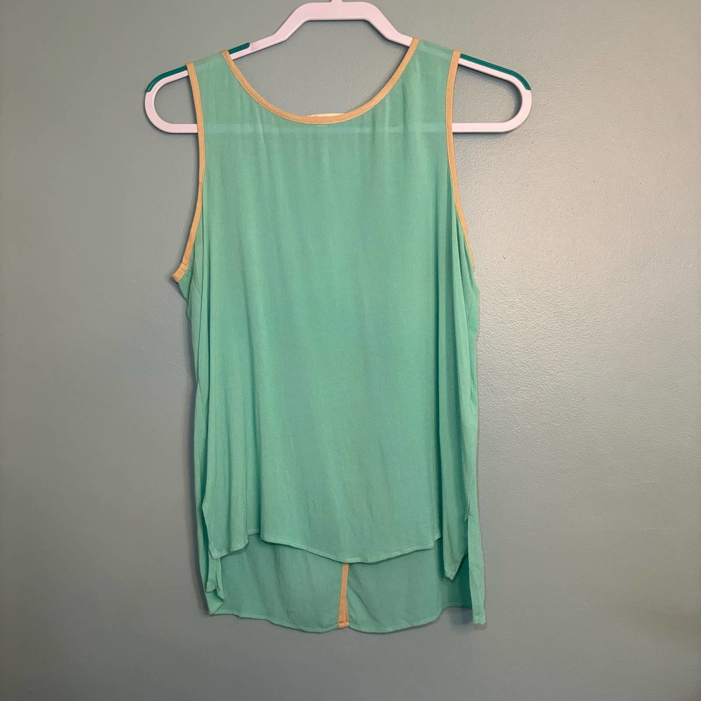 Ella Moss Open Back Seafoam Tank with Trim, M